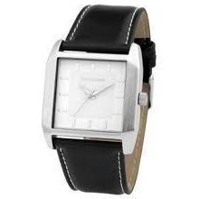 Men's Lambretta Watch White Dial Black Leather Band 2141/whi