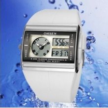 Mens Led Date White Analog Quartz Army Waterproof Sport Wrist Watch W007b