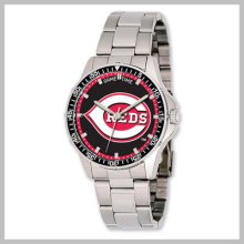 Men's Mlb Stainless Steel Cincinnati Reds Coach Watch