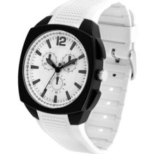 Men's Mossimo Black Rubber Strap Watch - White