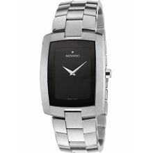 Men's Movado Eliro Black Dial Stainless Steel Watch 0605377