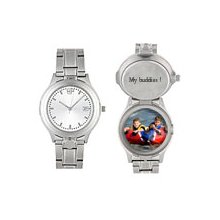 Mens Picture Watch w/Stainless Case & Bracelet, Mother's Jewelry