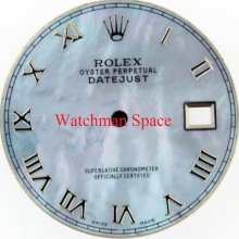 Men's Rolex Datejust Quickset Light Blue Mop Roman Numeral Stainless Steel N11