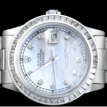 Men's Rolex Datejust Stainless Steel Princess Diamonds Dial 3.50ct.