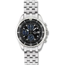 Mens Sartego Watch Spc41 Stainless Steel Chronograph Black Dial -