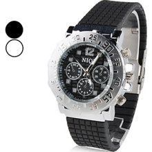 Men's Sports Style Rubber Analog Quartz Wrist Watch (Assorted Colors)