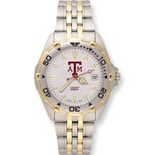 Mens Texas A&m All-Star Stainless Steel Band Watch Ring