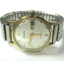 Mens Vintage Certified Tourneau Automatic Day/date Watch