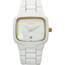 Men's White Tone Stainless Steel Case and Bracelet White Dial