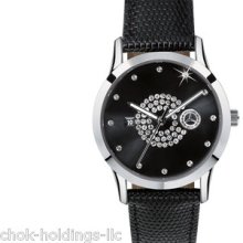 Mercedes Benz Womans Watch Black W/ Swarovski Elements. Genuine Mb Product.