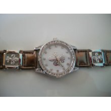 Metallic Brown Leather Band Designer Watch