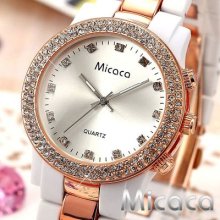 Micaca Crystal Women Soft-touch Plastic Bracelet Quartz Wrist Watch Dailyetrade