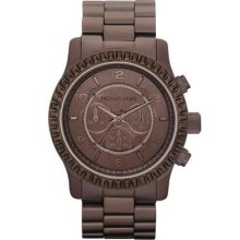 Michael Kors Ladies Runway Oversized Brown Glitz Chronograph Watch Mk5543