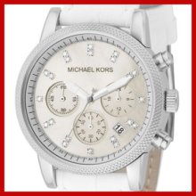 Michael Kors Lady Ritz Mop Chronograph Glitz Watch Mk5049 Sale