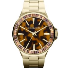 Michael Kors Mid-Size Golden Stainless Steel Gramercy Three-Hand