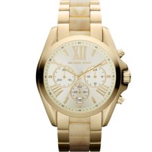 Michael Kors Mid-Size Golden Stainless Steel and Acetate Bradshaw