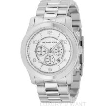 Michael Kors Mk8086 Runway Silver Stainless Steel Chronograph Mens Watch