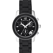 Michael Kors Women's Chronograph Black Silicone Bracelet Watch Mk5442 $225