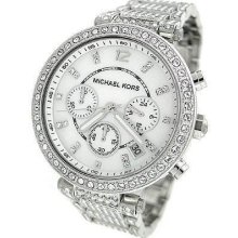 Michael Kors Women's Mk5572 Parker Silver Tone Chronograph Watch