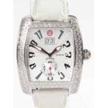 Michele 71-2801 White Leather Strap Diamond Set Designer Watch Â£1575