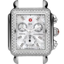 MICHELE 'Deco Diamond' Diamond Dial Watch Case Silver