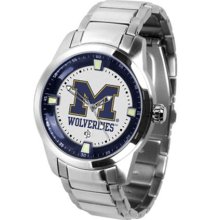 Michigan Wolverines UM Mens Titan Steel Watch