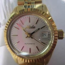 Mido Ocean Star Swiss Lady's Watch Automatic Sapphire All Stainless S Gold