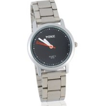 Mike Couple's Watch Women's Analog Wactch with Stainless Steel Strap (Black)