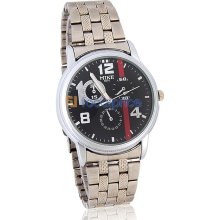 Mike Exquisite Stainless Steel Lover Analog Watch for Men (Black)