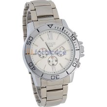 MIKE Roman Numbers Dial Stainless Steel Men's Analog Watch (Silver)