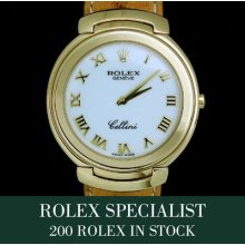 Mint Virtually Unworn 18ct Gold Rolex Cellini Box & Papers, Uk Dealer Facilities