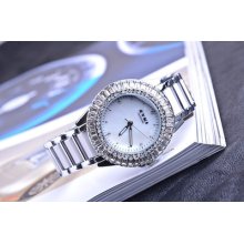 Modern Eyki White Women Quartz Wrist Watch Crystal Diamond Dial Style