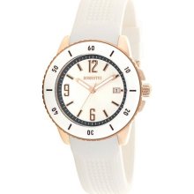 Momentus Stainless Steel White Rubber Band White Dial with Gold I ...