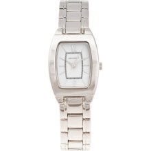 Monument Women's Tonneau Case Silvertone Bracelet Watch