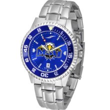 Morehead State Eagles Competitor AnoChrome Men's Watch with Steel Band and Colored Bezel