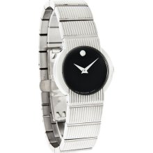 Movado Concerto Ladies Black Dial Swiss Quartz Bracelet Dress Watch 0604422