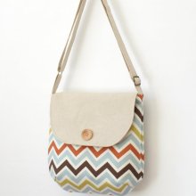 Multi color zigzag, Cross bag / Shoulder bag / Hand bag / Market bag, Design by BagyBags