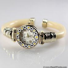 Murano Glass Murano millefiori bangle watch - ivory