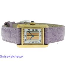 Must De Cartier Tank Gold Plated Silver Ladies Watch