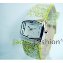 Mustard Color CHARMING Womens Sliver Glitter Fashion Watch CM050118