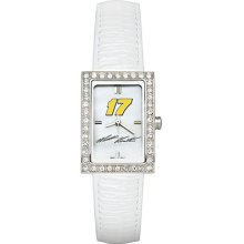 Nascar Officially Licensed Ladies Matt Kenseth Nascar Watch with White Leather Strap