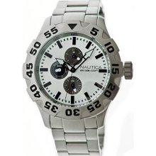 Nautica Multifunction Bfd 100 Silver Dial Men's Stainless Steel Watch N20094g