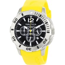 Nautica N16566G BFD 101 Black Dial Yellow Rubber Strap Men's Watch