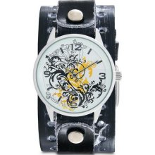 Nemesis Women's Classic Yellow Plant Art Leather Cuff Band Watch (Leather)