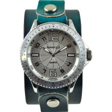 Nemesis Women's Stainless Steel/ Leather Band Watch (Durable mineral crystal protecs from scratches)