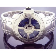 New 50 Cent G-unit Gs1 44mm Blue Dial Watch Stainless Steel Band