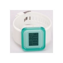 New Charming Dial Digital Display LED Silicone Wrist Watch Light Green