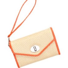 New DirectionsÂ® Natural/Orange Nantucket Hang on Wristlet