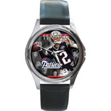 New England Patriots Unisex Silver-Tone Round Metal Watch 04