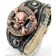 New Gothic Skeleton Skull Quartz Male/Female Wrist Watch